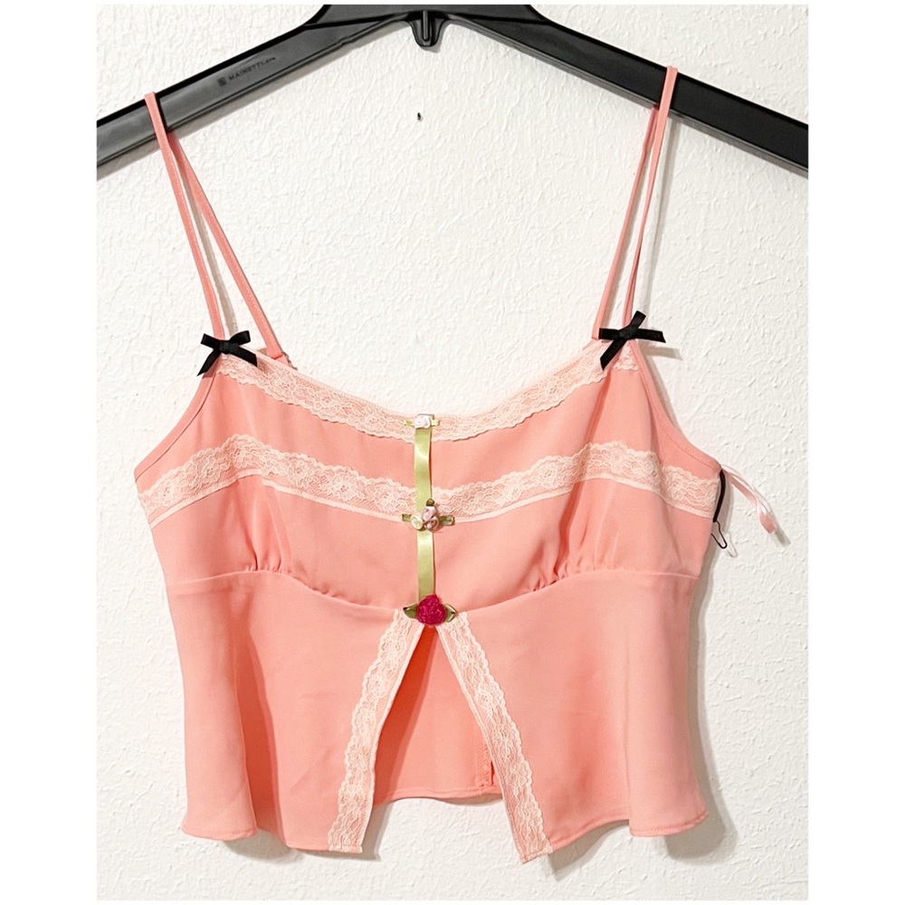 NEW Besty Johnson Colab with Forever 21 Elegant Pink Camisole Lace Bow Details